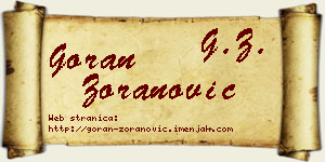 Goran Zoranović vizit kartica
